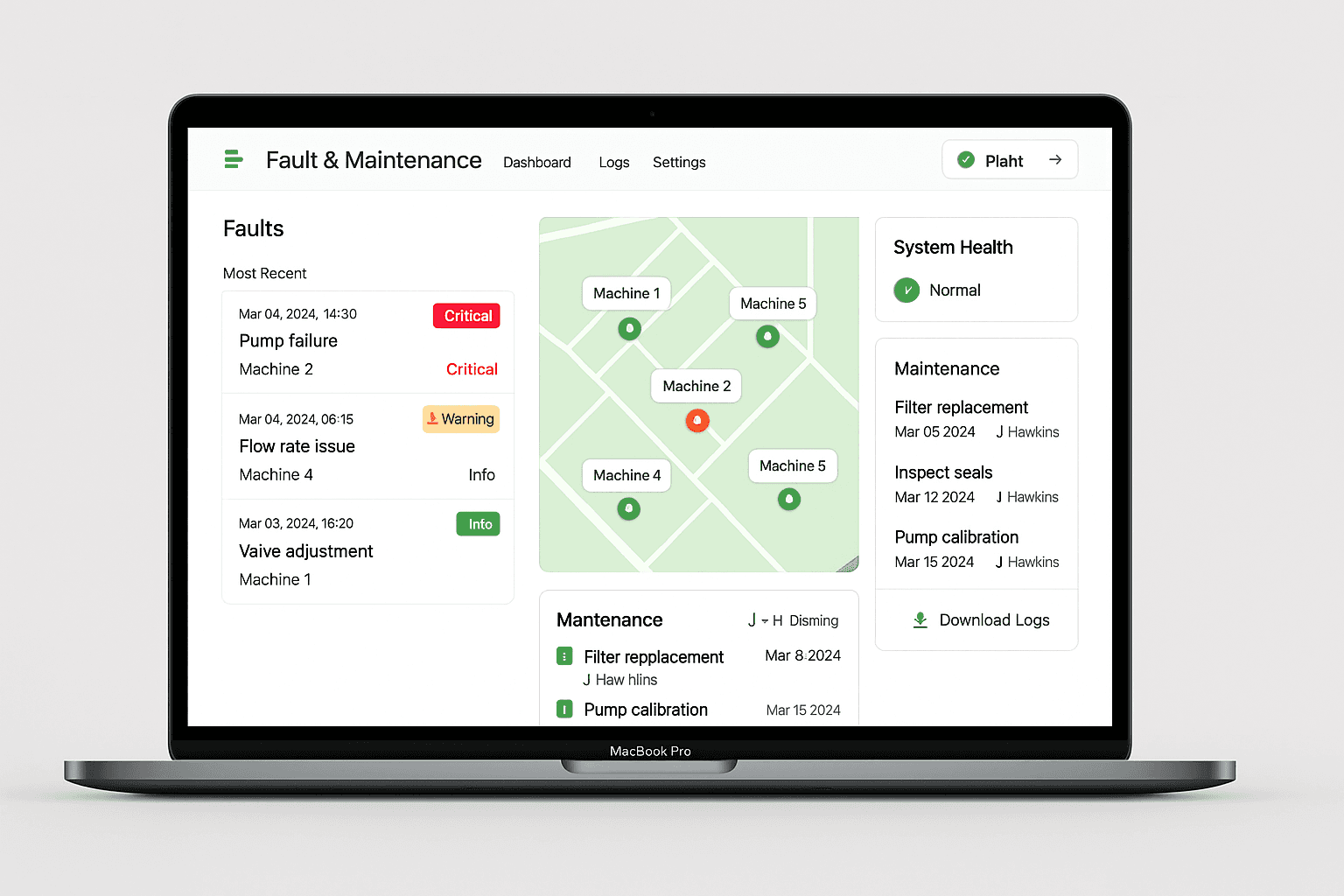 Machine Monitoring Dashboard